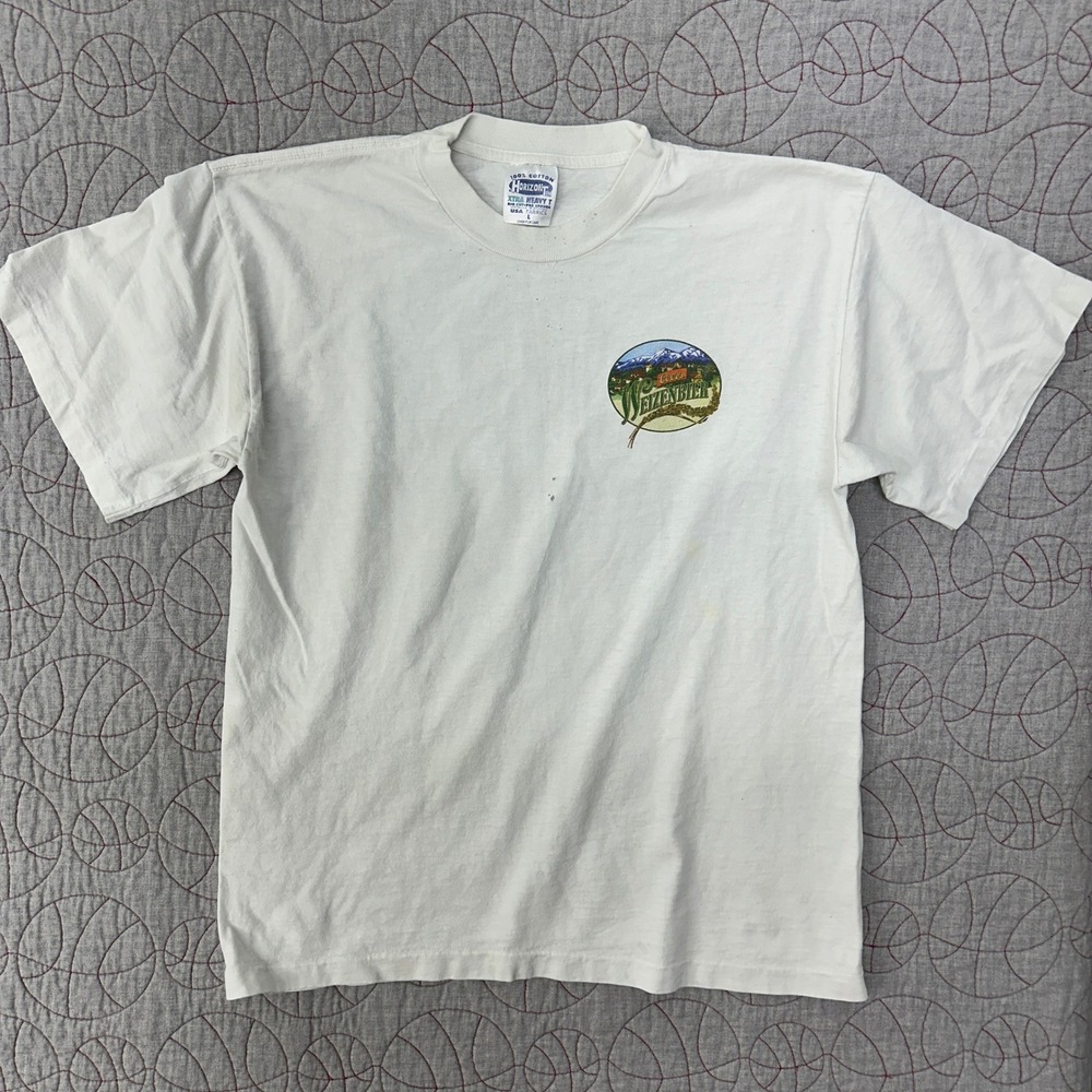 VTG Rare Horizon Single Stitch Shirt White Coors‎ Weizenbier Beer / Mens Large